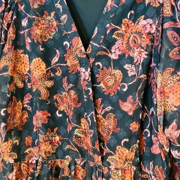 NWT size S black lined with a sheer floral overlay color red, orange black pink - Picture 8 of 11